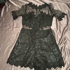 Black topshop lace jumpsuit